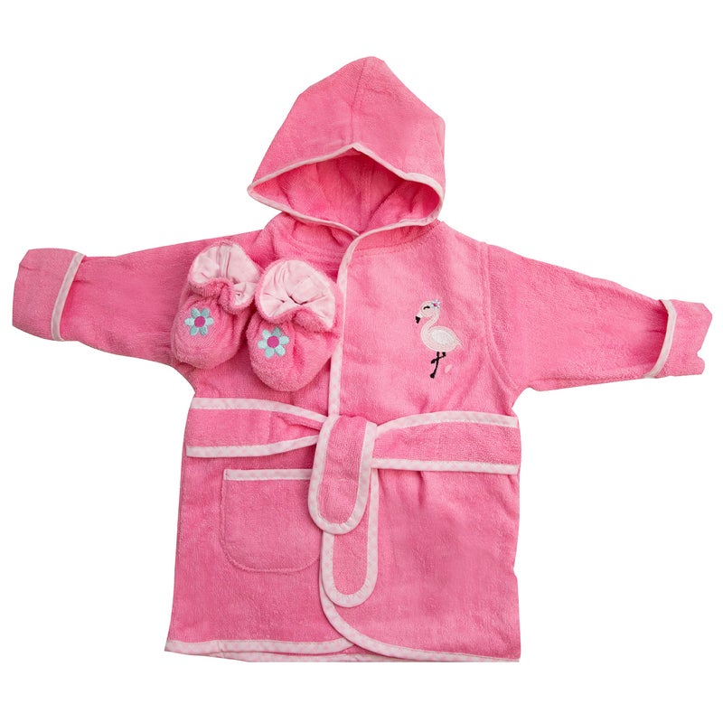 Spasilk 100% Cotton Hooded Terry Bathrobe with Booties â€” Baby Girl Gifts â€” Baby Boy Gifts â€” One Size â€” Shower Gift - Image 1